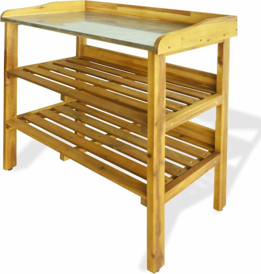 vidaXL Gardening Bench with 2 Shelves Solid Acacia Wood 76x37x92cm 43795 Decorative Workbench Garden Wooden 76cmx37cmx92cm 43795