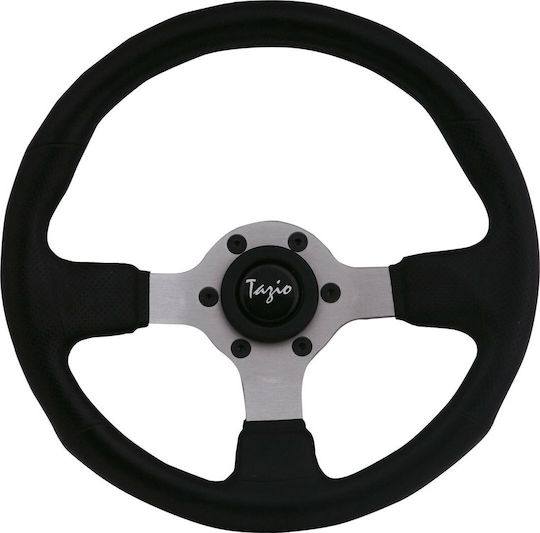 SWM Three Spoke Car Steering Wheel with 32cm Diameter 521 P.U Silver/Black