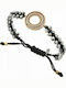 Breeze Bracelet Macrame made of Cord Gold Plated with Zircon