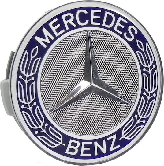 Auto Gs Τάπα Κέντρου Ζάντας Mercedes Benz Καπάκια Ζαντών Mercedes Σε 3 Διαστάσεις με Εσωτερική Διάμετρο 68mm Μαύρο 1τμχ