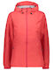 Women's for Hiking Short Sports Jacket Waterproof and Windproof for Winter with Hood Red