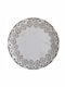 Inart Round Ceramic Decorative Platter Ecru 33.5x33.5x5cm