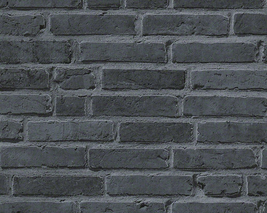 Ταπετσαρία Τοίχου Wood And Stone Charcoal 1000x53cm