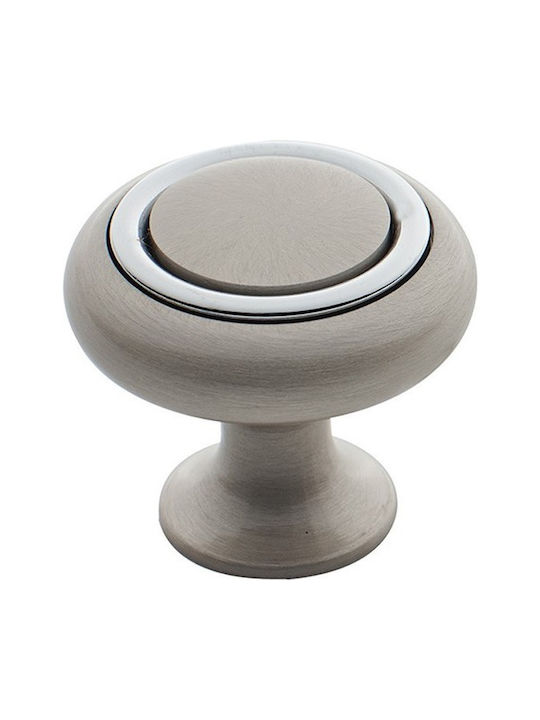 Zogometal 38 Knopf Möbelgriff aus Metallisch Matt Nickel - Chrome Ø27mm 38 1Stück