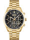 Boss Champion Ανδρικό Ρολόι 46mm Χρονογράφος Μπαταρίας με Χρυσό Μεταλλικό Μπρασελέ