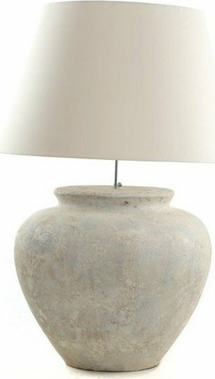 Soulworks Zimp Concrete Table Lamp for Socket E27 with White Shade and Gray Base