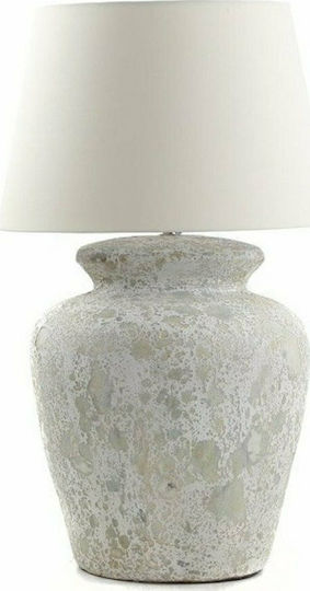 Soulworks Zimp Ceramic Table Lamp for Socket E27 with White Shade and Gray Base