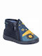 Mini Max Anatomic Kids Slipper Ankle Boot Blue Truck