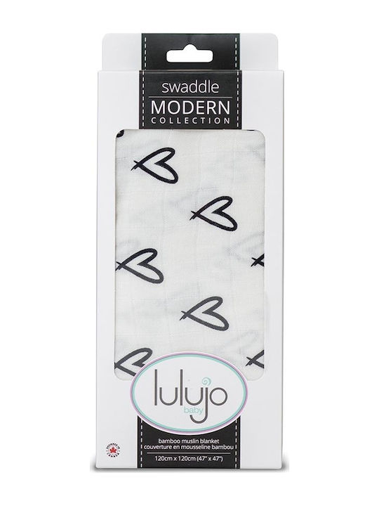 Lulujo Muslin Swaddle Blanket Messy Heart Multicolour 120x120cm LJ113