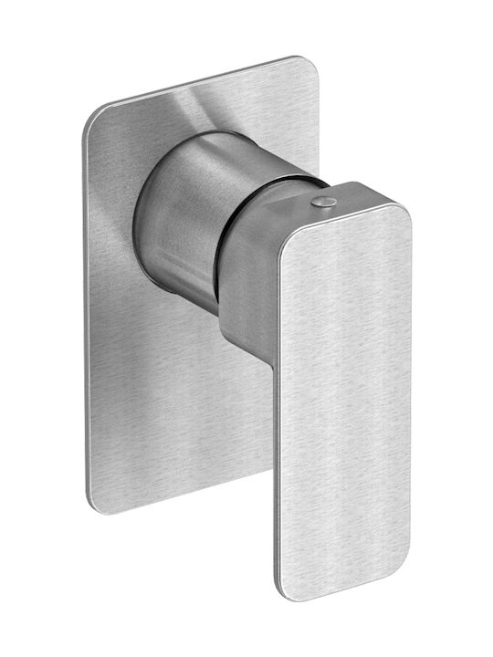 Eurorama Quadra Built-In Mixer for Shower with 1 Exit Inox Silver
