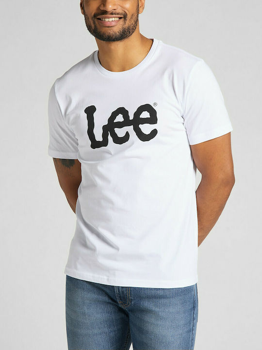 Lee Wobbly Logo Ανδρικό T-shirt Μπλε με Λογότυπο