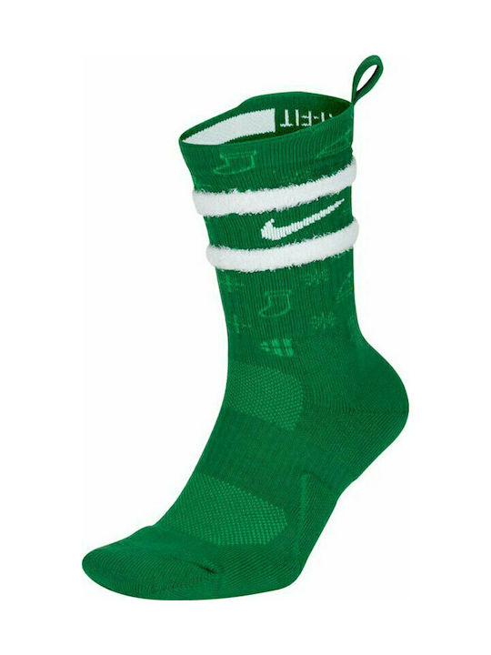 Nike Elite Xmas Μπασκετικές Κάλτσες Πράσινες 1 Ζεύγος