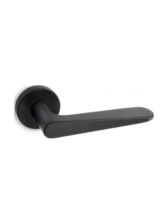 Convex Lever Middle Door with Rosette 1725 1725RORS19S19 Pair with Rosette Black