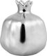 JK Home Decoration Tabletop Lucky Charm Pomegranate Silver Ceramic 10x12cm 1pcs