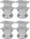 vidaXL Furniture Leg made of Metal Suitable for Couch in Silver Color 5x5x6cm 8pcs