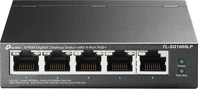 TP-LINK TL-SG1005LP v1 Unmanaged L2 PoE+ Switch with 4 Gigabit (1Gbps) Ethernet Ports