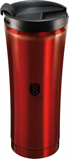Berlinger Haus Steel Coffee Mug Glass Thermos Stainless Steel 500ml Burgundy with Mouthpiece