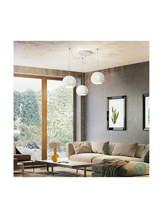 Fabas Luce Corvara Hängelampe Weiß mit Fassung E27 25cm.