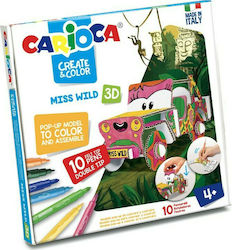 Carioca Create & Color Miss Wild 3D Σετ Ζωγραφικής με 10 Μαρκαδόρους