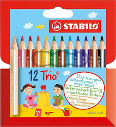 Stabilo Trio 205 Mini Coloured Pencils Set Κοντές 12pcs