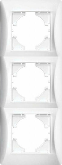 Lineme Switch Frame 3 Positions Vertical Installation in White Color 50-00127-1