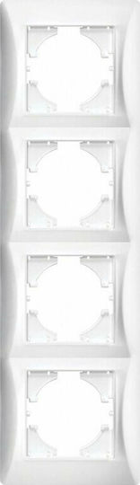 Lineme Hseries Cadru Comutator 4 Locuri Montare Verticală în Culoare Alb 50-00128-1