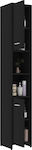 vidaXL Floor Bathroom Column Cabinet L30xD30xH183.5cm Black