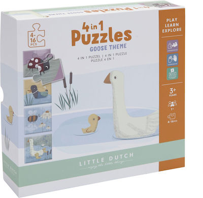 Ξύλινο Παιδικό Puzzle Goose 35pcs για 3+ Ετών Little Dutch