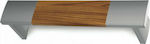 Enis by Domus Curtain Pelmets Curtain Rod 100cm. Aluminium Matt Nickel / Chestnut tree