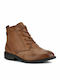 Leder Stiefeletten Damen Camel