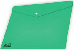 Skag Folder Transparent with Button for Paper A4 Green