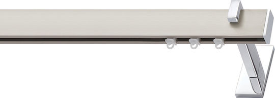 Viometale Cosmos Jessica One-Way Aluminum Curtain Track Nickel Matt / Chrome 160cm
