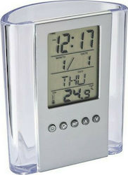 Μολυβοθήκη Ακρυλική με Ρολόι, Ημερολόγιο και Θερμόμετρο