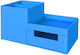 Plastic Desk Organizer in Blue Color 1pcs 17.5x9.2x17.5cm