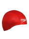 Speedo Plain Moulded Silicone Kids Swimming Cap Red
