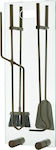 Zogometal Fireplace Tool Set with Stand Holder Olive coffee