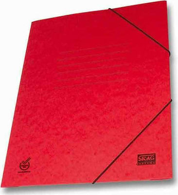 Skag Folder Prespan with Rubber Band for Paper A4 Red Economy