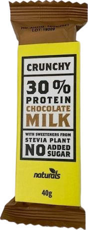 Naturals Crunchy Bar with 30% Protein & Flavor Milk Chocolate 40gr