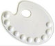 Exas Paper Plastic 10-Slot Paint Palette Palette No3 Hard Plastic Oval 10 Positions 1pcs