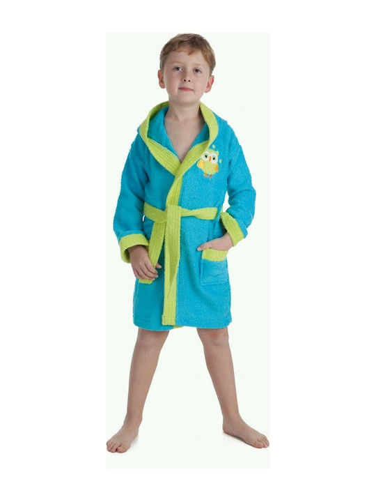 Interbaby Kids Hooded Bathrobe Turquoise