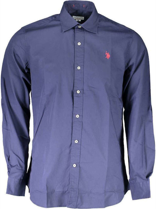 U.S. Polo Assn. Herrenhemd Langärmelig Baumwolle Blau