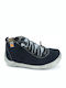 Leather Kids Boots with Laces Navy Blue