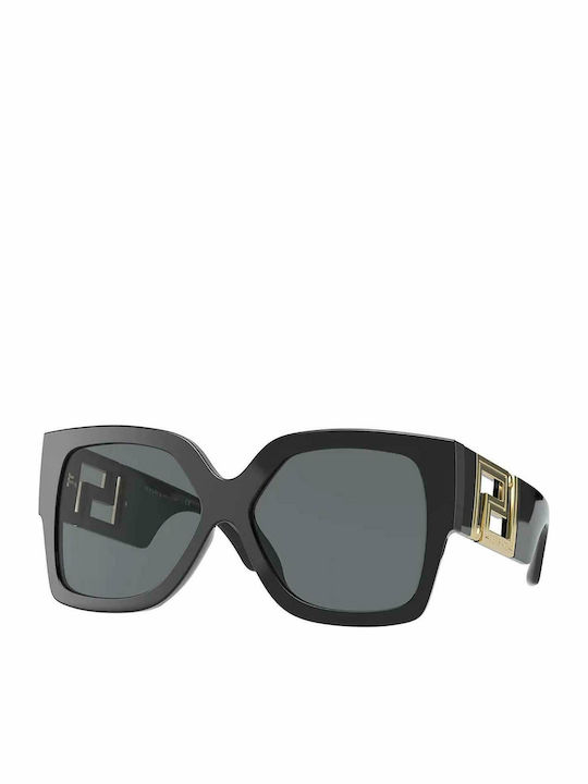 Versace Women's Sunglasses with Black Acetate Frame and Black Lenses VE4402 GB1/87