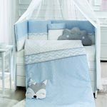 abo Baby Crib Bedding Set Fox 9pcs Blue