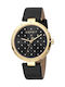 Esprit Louise Watch with Black Leather Strap