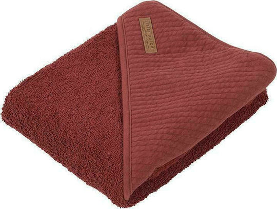 Little Dutch Βρεφική Κάπα-Μπουρνούζι με Κουκούλα Pure Indian Red 75x75εκ.
