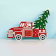 Aca Illuminated Christmas Wooden Figure Car Red Height 24.5cm Wooden Car