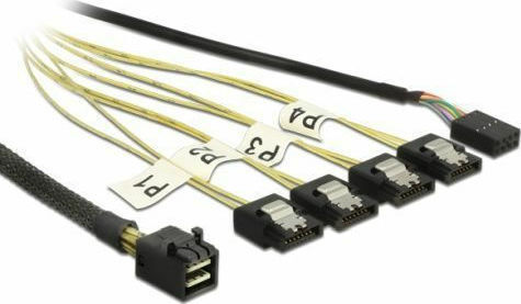 DeLock 7-Pin SATA- Mini SAS / 8 pin Cable 1m Μαύρο (DLK-83322)