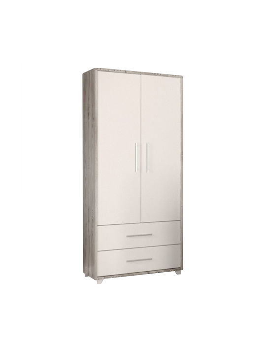 Emily Zwei Türen Schrank mit 2 Schubladen Gray 100x50x180cm