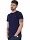 Superdry Vintage Embossed Ανδρικό T-shirt Navy Μπλε Μονόχρωμο